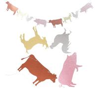 Milisten Bannière de Fête la Ferme Décoration Suspendue en Papier Impression Claire Facile à Installer pour Anniversaire, pour Mur ou Extérieur