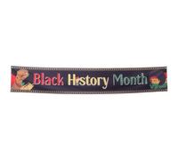 Milisten Bannière Murale du Mois de L'histoire des Noirs pour Décoration Anniversaire Noir en Polyester Installation Simple pour Fête et Célébration en Classe