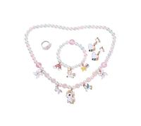 Milisten Bijoux pour Garçon Fille Collier et Bracelet Perles Kit de Bijoux Décoratifs pour Petites Filles Accessoires de Princesse à Porter avec Fierté