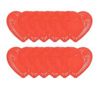 Milisten Bloc de 100 Mini Napperons en Papier Alimentaire en Dentelle Forme Cœur 6 Pouces Rouge pour Décoration Saint-Valentin, Mariage et Pâtisserie, Tapis Absorbant Huile pour Fête