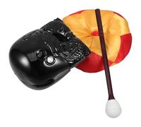 Milisten Bloc de Temple Muyu en Acrylique 4 Pouces Maillet et Coussin Imitation Bois Sculpté Outil Religieux pour Chant Bouddhiste et Contemplation Zen à Domicile