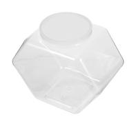 Milisten Boîte à Bonbons Hexagonale Transparente 4300 Ml en Plastique avec Couvercle à Visser, Pot de Rangement pour Sucettes et Friandises, Cuisine et Présentation en Magasin