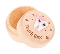 Milisten Boîte à Dents de Lait en Bois, Porte-dents pour Garçon et Filles Compact, Boîte à Souvenirs Bois pour Conservation des Dents et Cheveux de Bébé, Présent Pratique Fille Garçon