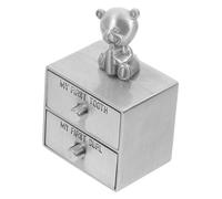 Milisten Boîte à Dents De Lait Et Boucles Tiroir De Rangement Pour Souvenirs Enfance Compartiment Double