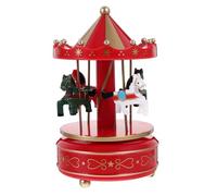 Milisten Boîte à Musique Carrousel Rouge et Doré 1 Pièce, Décor de Maison Élégante, Boîte à Musique Rotative pour Anniversaire, Présent D’élève, Décoration Intérieure Festive