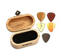 Milisten Boîte Bois pour Médiators De Guitare avec Accessoire en Bois pour Guitare Acoustique Et Électrique Coffret De Rangement pour Médiators