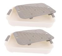 Milisten Boîte De 2 Pièces Toilette de Lapin Pot de Voyage pour Les Tout-Petits Toilettes pour Animaux de Compagnie Potable Cage pour Rongeur bac à litière Pot pour Cochon d'Inde PP Blanche