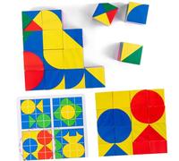 Milisten Boîte de Jeu en Bois 3D pour Réflexion Spatiale Cube Puzzle Éducatif 16 Blocs 13 Cartes Défi et 10 Cartes Design D’Éveil pour Développement Préscolaire