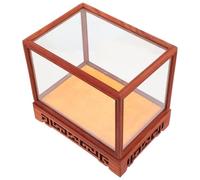 Milisten Boîte de Présentation en Verre Couvercle, Support en Bois Massif pour Objets de Collection, pour Collections d'Antiquités et Présentoirs Domestiques