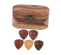 Milisten Boîte de Rangement pour Médiators de Guitare Boîte à Médiators Bois Épais Accessoires pour Instruments de Musique