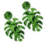 Milisten Boucles D’Oreilles Pendantes Feuilles Monstera en Acétate Vert Légères et Esthétiques Bijoux pour Femmes et Adolescentes Accessoire Mode pour Occasions Spéciales