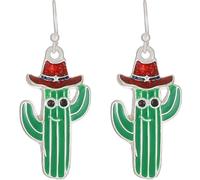Milisten Boucles D'oreilles Pendantes Cactus Vert en Alliage, Style Cute et Éblouissant, Poids Léger, Conçues pour Femmes et Filles pour Occasions Festives