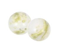 Milisten Boule de Massage Pierre de Jade pour Exercices de Fitness Balle de Santé Spirituelle pour Méditation Kit pour Personnes Âgées Soulagement Du Stress et Stimulation Manuelle