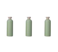 Milisten Bouteilles de Shampoing Rechargeables 400ml en Pe et Pp Vert Lot de 3 Légères et Pratiques en Style Simple pour Gel Bain et Lotion Sub