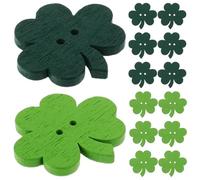 Milisten Boutons en Bois Forme Trèfle Lot 50 Pcs pour Décoration Saint-patrick, Accessoires de Couture et Loisirs Créatifs, Motif Irlandais Festif, Décorations pour Fêtes et Projets DIY