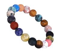 Milisten Bracelet en Pierre Naturelle Huit Planètes du Système Solaire Ornement Délicat et Inaltérable Accessoire Quotidien pour Femme Style Univers et Galaxie Perles Naturelles