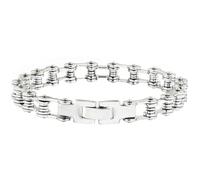Milisten Bracelet Homme en Acier Inoxydable Style Punk Chaîne Vélo, Maille Robuste Argentée, Bijou Solide pour Poignet, Présent pour Homme, Papa ou Garçon, 1 Pièce
