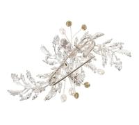 Milisten Broche Décorative de Feuille Argentée, Épingle pour Vêtements Féminins avec Strass, Accessoire Mariage et Cérémonie, Bijou Élégant pour Châles, Robes et Pulls