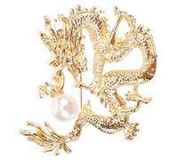 Milisten Broche Dragon Chinoise Unisexe en Métal Solide, Broche Décorative pour Vêtements, Accessoire Original Taille, Épingle Fantaisie pour Femmes et Hommes, Style Zodiaque Chinois