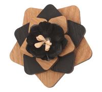 Milisten Broche en Bois Naturel Forme Étoile à 5 Branches, Épinglette à Fleur pour Costume Homme, Boutonnière Décorative en Bois, Accessoire Mariage et Fête, Broche Pins Élégante