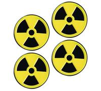Milisten Broche en Métal Allié Lot de 4 Épingles Décoratives Rondes Symbole Radioactivité, Taille Compacte, Légère et Résistante, Pins pour Vêtements, Paquet, Chapeaux, Accessoires de Mode