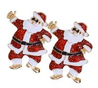 Milisten Broche Père Noël en Métal Lot de 2 Épingle Poitrine Décorative pour Vêtements Accessoires de Noël Décو Festive Femme Bijoux de Fête