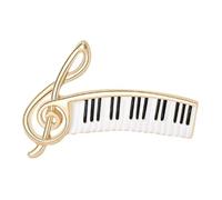 Milisten Broche pour Femme en Métal Doré Forme Note de Piano, Épinglette de Revers Élégante, Accessoire Mode Créatif pour Vêtements et Châles, Bijou Raffiné pour Occasions Festives