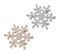 Milisten Broches Flocon de Neige Noël en Alliage et 2 Pièces, Épingles à Plastron pour Soirée, Accessoire Ornement pour Femmes Lors des Fêtes