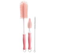 Milisten Brosse à Biberon en Silicone Rotative Ménage, Brosse à Tétine et Paille Souple, Tête Alimentaire Silicone, Nettoyage Profond pour Biberons Variés, Usage Bébé, Manche Droit,