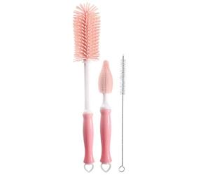 Milisten Brosse à Biberon en Silicone Rotative Ménage, Brosse à Tétine et Paille Souple, Tête Alimentaire Silicone, Nettoyage Profond pour Biberons Variés, Usage Bébé, Manche Droit,