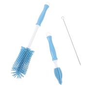 Milisten Brosse à Biberon Silicone Rotative avec Ventouse Poignée Antidérapante Nettoyage Facile pour Bouteilles Alimentation Accessoire et Léger Bleu