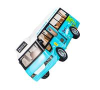 Milisten Bus Scolaire Simulé avec Lumière et Musique Modèle pour Garçon Fille pour Développer la Créativité Coordination Œil Main Couleur Bleu Spacieux