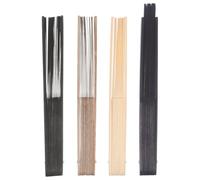 Milisten Cadres D'éventail Pliables en Bambou Naturel 4 Pcs - Tiges Noires, Bleu, Blanc, Marron - pour Éventail Pliant Compact DIY, Accessoires Vintage pour Artisanat, Décoration