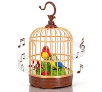 Milisten Cage à Oiseaux Interactive avec Commande Vocale - Oiseau Qui Chante et Bouge avec Sons Réalistes pour Garçon et Fille - Mini Décoration de Bureau et Chambre