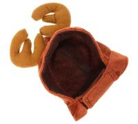 Milisten Cagoule De Noël pour Animaux De Compagnie Taureau Vache Chienchien Bonnet Bois Animal De Compagnie Chapeaux Jouets Ours Décorations Lapin Chiot Race Trousse Brown en Tissu