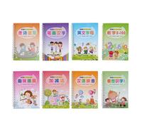 Milisten Cahier Écriture à Rainures Vert pour Garçon Fille Cahier de Calligraphie Débutant Outil Apprentissage Ludique pour Apprendre à Écrire avec Illustrations