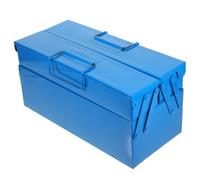 Milisten Caisse de Rangement Métallique Double Couche en Fer Portable Verrou Réservé pour Outillage Mécanique et Bricolage à Main, Pratique et Robuste