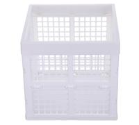 Milisten Caisse de Rangement Pliable Carrée 13,5 L en PP, Blanche | Poignées Intégrées, Bords Renforcés et Trous Latéraux Larges, Empilable pour Transport Camping Lessive