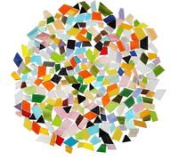 Milisten Carreaux de Verre Mosaïque en Verre Coloré, Mini Pièces DIY pour Loisirs Créatifs, Mélange Formes Variées, Boîte Moyenne pour Décoration Artisanale et Projets Créatifs