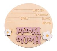 Milisten Carte commémorative de liste de croissance est nursery Accueillant pour signe du nouveau-né signe d'annonce de naissance de bébé en bois Violet,mauve