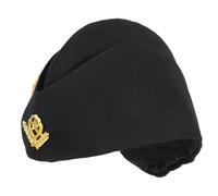 Milisten Casquette de Soldat Russe Noire à Pointe Étoile Jaune et Épi, Chapeau Marin Cosplay pour Costume Militaire, Accessoire de Fête et Spectacle de Danse, Taille Unique, Tissu Doux