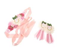 Milisten Ceinture de Grossesse Fleurie Décorative Ajustable 3 Pièces, Bandeau Doux pour Future Maman, Accessoires Shower et Séance Photo Maternité, pour Mariage et Fête Prénatale