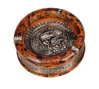 Milisten Cendrier Rond en Bois à Motif Léopard 13 Cm, Cendrier de Bureau Simple et Décoration Intérieure, Maison, Bureau et Hôtel, Artisanat en Bois Unique, Ornement Décoratif Fonctionnel