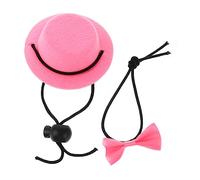 Milisten Chapeau Lapin Mignon avec Nœud pour Chinchilla Hamster Accessoires Costume Pet Respirant Rose
