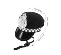 Milisten Chapeau Policier pour Animaux avec Sangle Réglable Casquette Costume Police pour Chiens Et Chats Accessoire Confortable pour Fête Et Déguisement Halloween