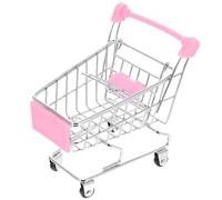 Milisten Chariot de Course Miniature pour Garçon Fille Panier de Décoratif Rose S Accessoire de Jeu de Rôle pour Stimulation et Décoration de Table