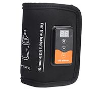 Milisten Chauffe-biberon USB Multifonction pour Bébé, Poche Isotherme en Néoprène Noir, Température Réglable 40-45°c, Portable pour Voyage et Usage Quotidien, Chauffe-lait Maternel