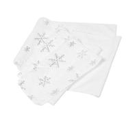Milisten Chemin de Table d'hiver décor de Flocon de Neige décor de Table de Noël chemins de Table de Chemin de Table Bonhomme de Neige Chiffon Silver