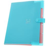 Milisten Classeur Accordéon A4 5 Compartiments Bleu, Organiseur de Fichiers Portable en Plastique, Dossier de Classement Bureau Léger pour Documents, Reçus et Cartes, Accessoire Bureau