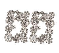 Milisten Clips à Chaussures en Strass Argentés, 1 Paire de Boucles Décoratives Métalliques Carrées pour Mariage, Accessoires Élégants pour Personnaliser Chaussures de Cérémonie